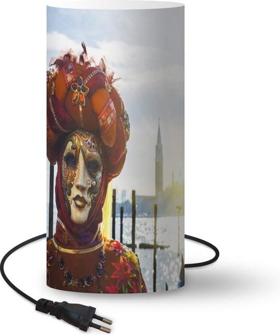 Lamp Carnaval Venetië - Vrouw met masker tegen water lamp - 33 cm hoog -  Ø16 cm -... | bol.com