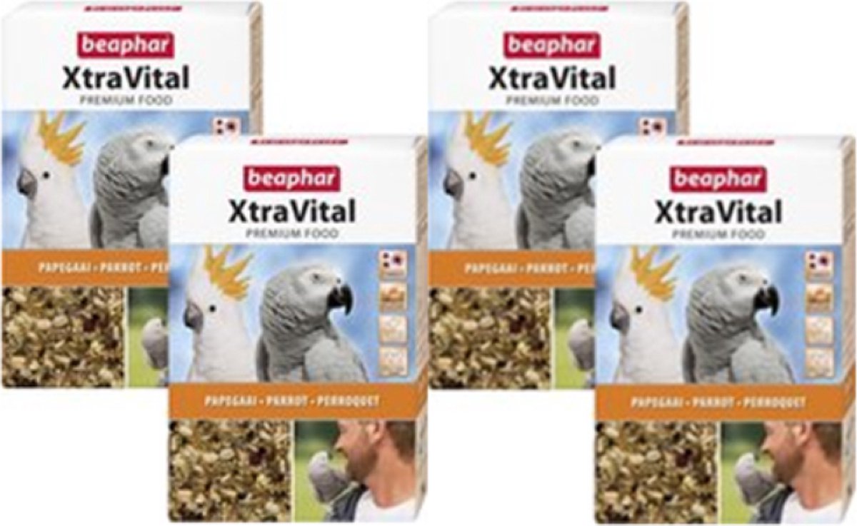 4x Beaphar XtraVital Papegaai - vogelvoer - 3kg