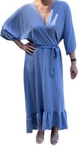 Maxi jurk, lichtblauw, one size