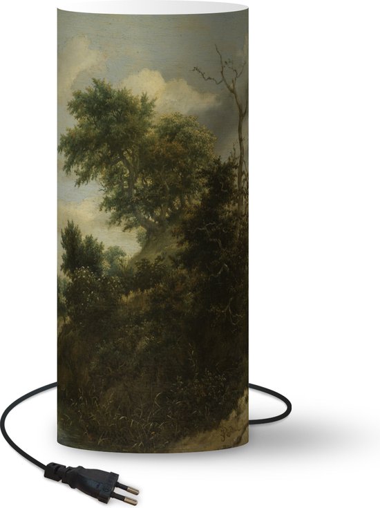 Lamp – Nachtlampje – Tafellamp slaapkamer – Zandweg in de duinen – Schilderij van Jacob van Ruisdael – 33 cm hoog – Ø14 cm – Inclusief LED lamp