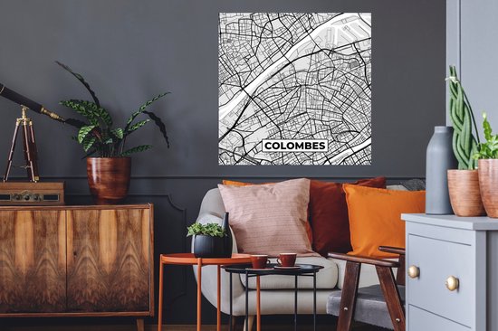 Stickers Stickers muraux - Carte - Colombes - Plan de ville - Carte - France - 80x80 cm - Film adhésif