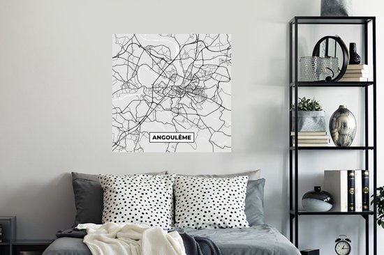 Stickers muraux - Plan de Ville - France - Plan - Angoulême - Plan - 100x100 cm - Film Adhésif XXL