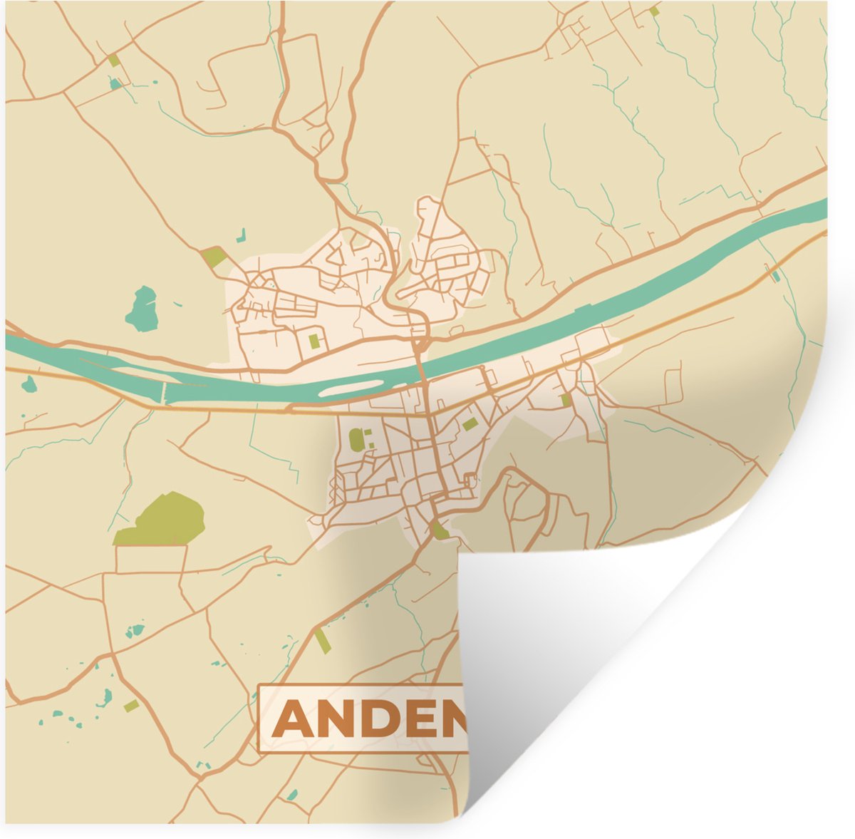 Stickers Stickers muraux - Plan d'étage - Carte - Plan de ville ...
