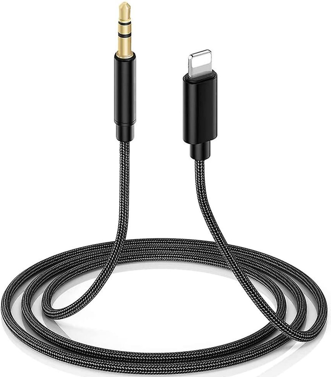 Audiokabel geschikt voor iPhone Aux Kabel - Aux 3.5mm geschikt voor Lightning naar Jack kabel voor in Auto, Speaker en Soundbar - Geschikt voor iPhone X/11/12/13 en iPad - Phreeze