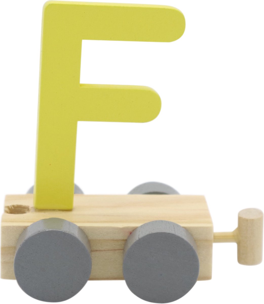 Lettertrein F geel | * totale trein pas vanaf 3, diverse, wagonnetjes bestellen aub