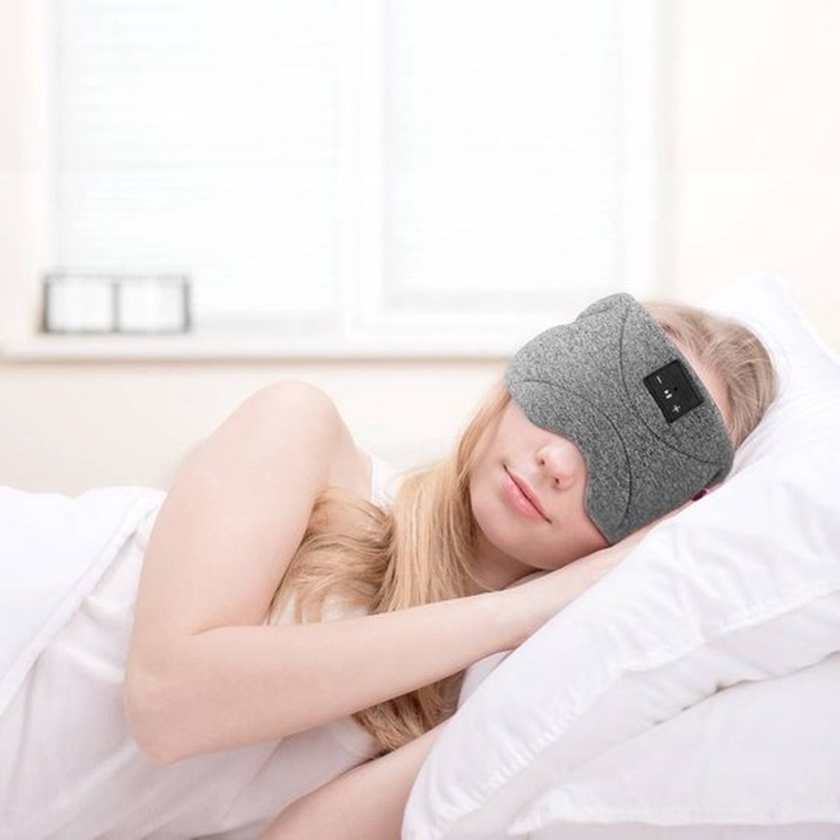 Bluetooth slaapmasker (premium) - Beste keuze - 100% verduisterend - Ultraplatte 'spons speakers' (perfect voor zijslapers) - Koel en ademend materiaal - Volledig verstelbaar - Excellente geluidskwaliteit - Batterij: 13 uur - Zwart — afbeelding 8