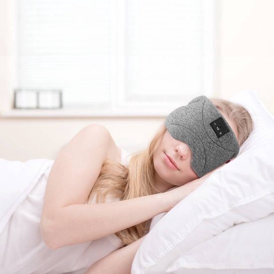 Bluetooth slaapmasker (premium) - Beste keuze - 100% verduisterend - Ultraplatte 'spons speakers' (perfect voor zijslapers) - Koel en ademend materiaal - Volledig verstelbaar - Excellente geluidskwaliteit - Batterij: 13 uur - Zwart