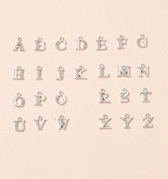 26 stuks bedels - hangers alfabet met strass 1.2 cm