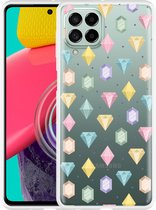 Hoesje Geschikt voor Samsung Galaxy M53 Diamonds