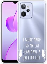 Realme C31 Hoesje Royalty Cat - wit - Designed by Cazy