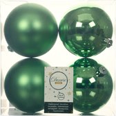 Decoris Kerstballen - 4 stuks - kunststof - groen - 10 cm
