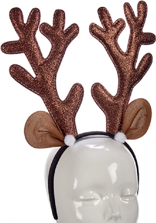 Krist+ Kerst diadeem/haarband rendier gewei bruin 28 cm -  Kerstaccessoires/tiara/diademen | bol
