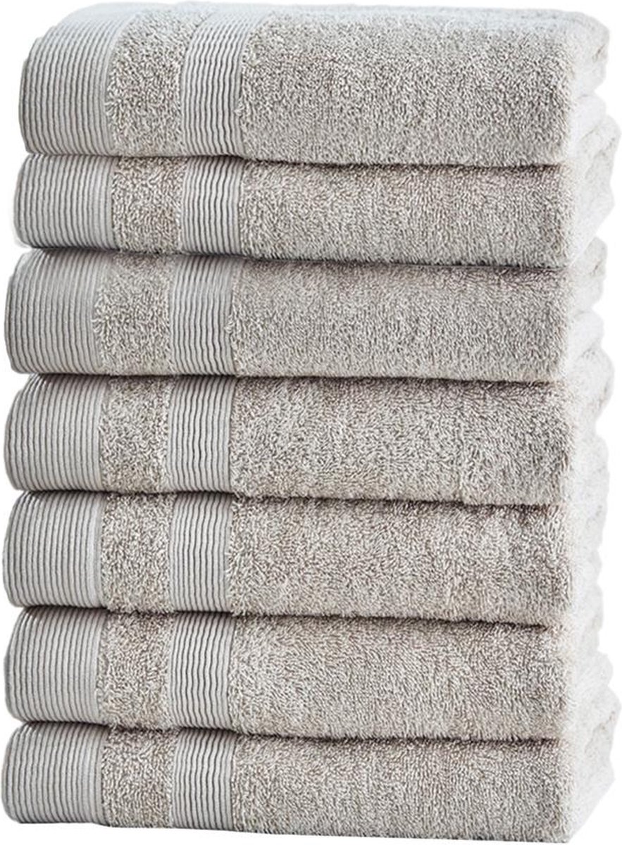 PandaHome - Handdoeken - 7-delig - 7 Handdoeken 50x100 cm - 100% Katoen - Beige Handdoek - Haarhanddoek