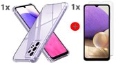 Hoesje Geschikt Voor Samsung Galaxy A23 5G Transparant Hoesje Anti Shock en Glas Screenprotector - Hoesje Geschikt Voor Samsung Galaxy A23 4G case backcover hoesje