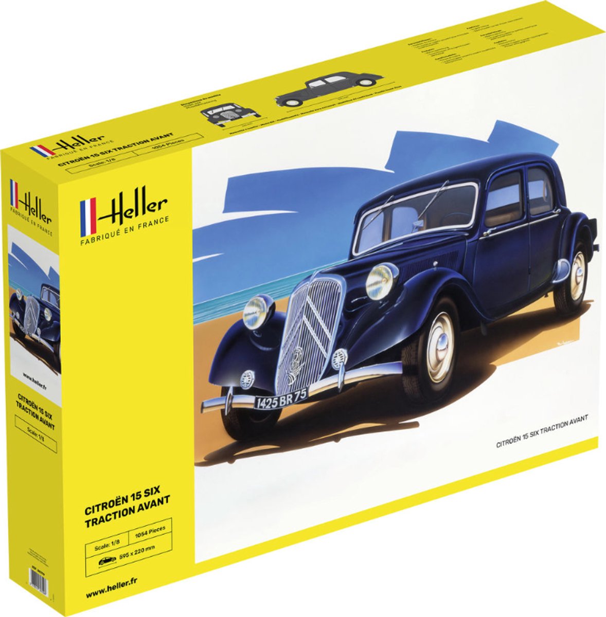 Heller Modelbouwpakket Auto - 80799 Citroen 15 SIX Traction Avant Plastic - 1:8 - Modelbouw