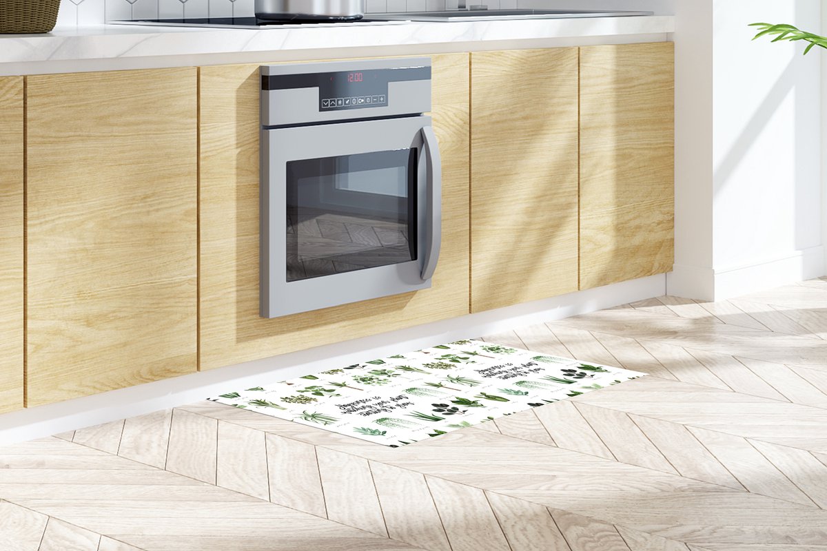 KitchenYeah Keukenloper - Loper keuken - Spreuken - Quotes - Happiness is... watching your plant starting to grow - Planten - 120x60 cm - Keukenloper vinyl Multicolor