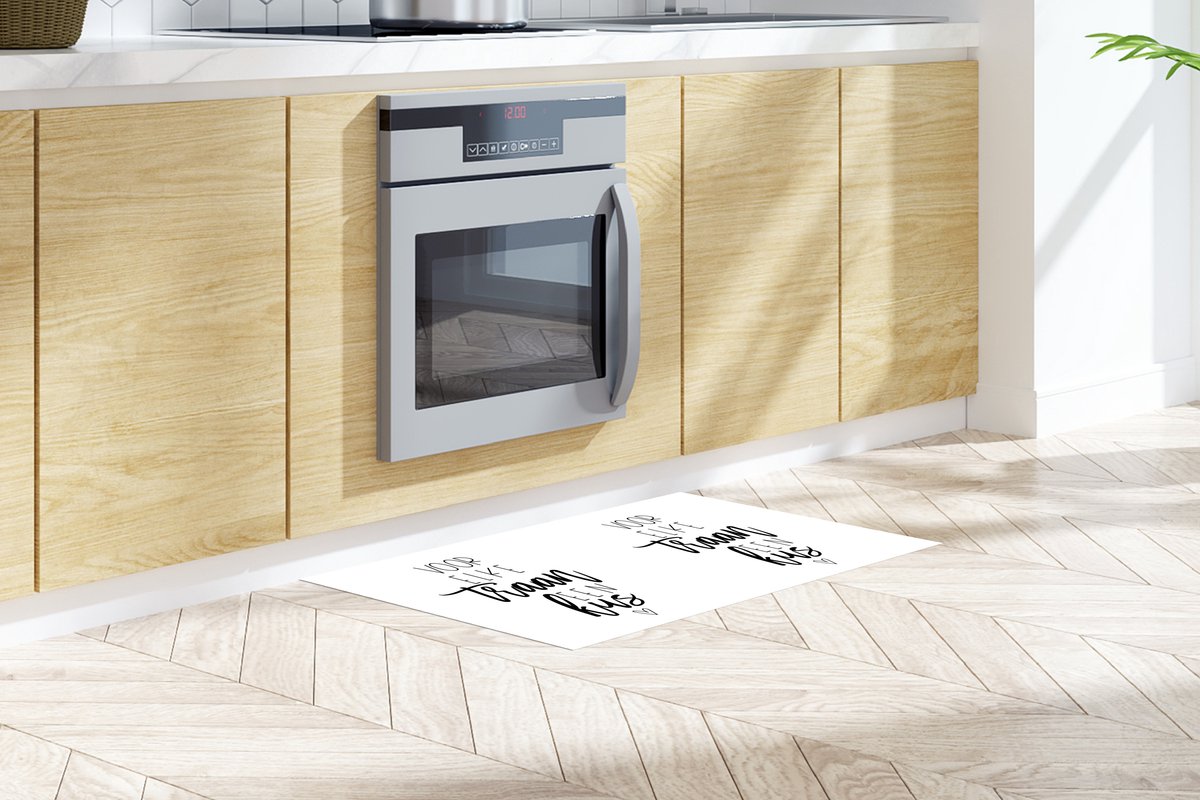 KitchenYeah Keukenloper - Loper keuken - Beterschap - Quotes - Wit - Kus - 120x60 cm - Keukenloper vinyl Multicolor