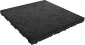 Rubber tegels 55mm - 0,5m² (2 tegels van 50x50 cm) - Zwart