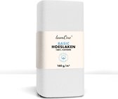 Hoeslaken Loom One – 100% Katoen Jersey – 90x220 cm – épaisseur matelas jusqu'à 40cm – 160 g/m² – Blanc