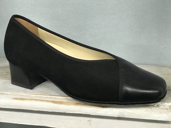 Hassia - Pumps - zwart - Maat 36,5 / UK 3,5 - model Evelyn J - verwisselbaar leren voetbed - Leer / suede - dames schoenen