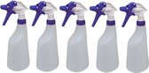 MAUS sprayflacon leeg - 5 stuks spray bottle blauw - kunststof sprayer 600 ml - Plantenspuit met trigger