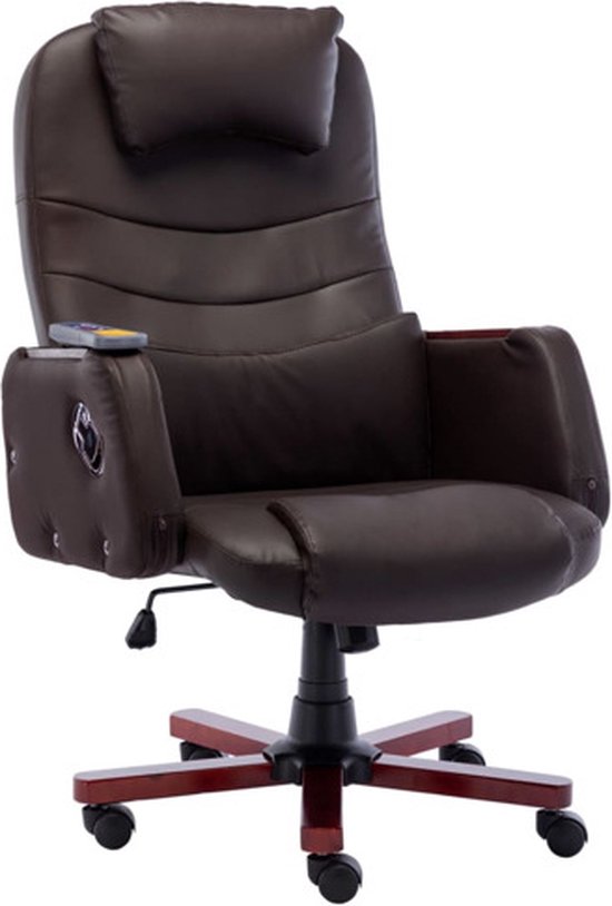 vidaXL-Massage-kantoorstoel-kunstleer-bruin
