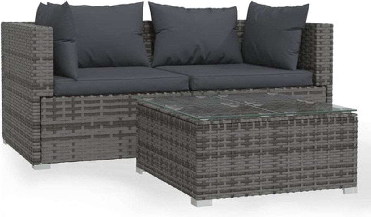 Vidaxl Loungeset Grijs Tuinset
