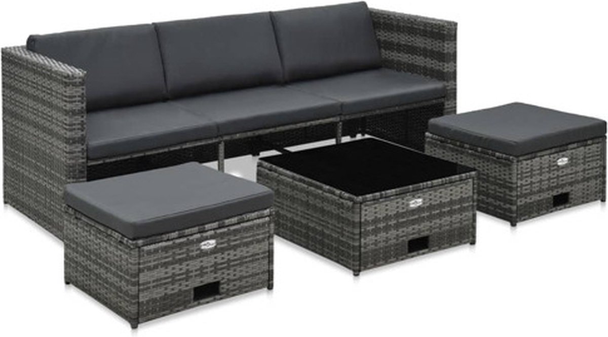 Vidaxl Tuinbank Set Grijs Tuinbankset