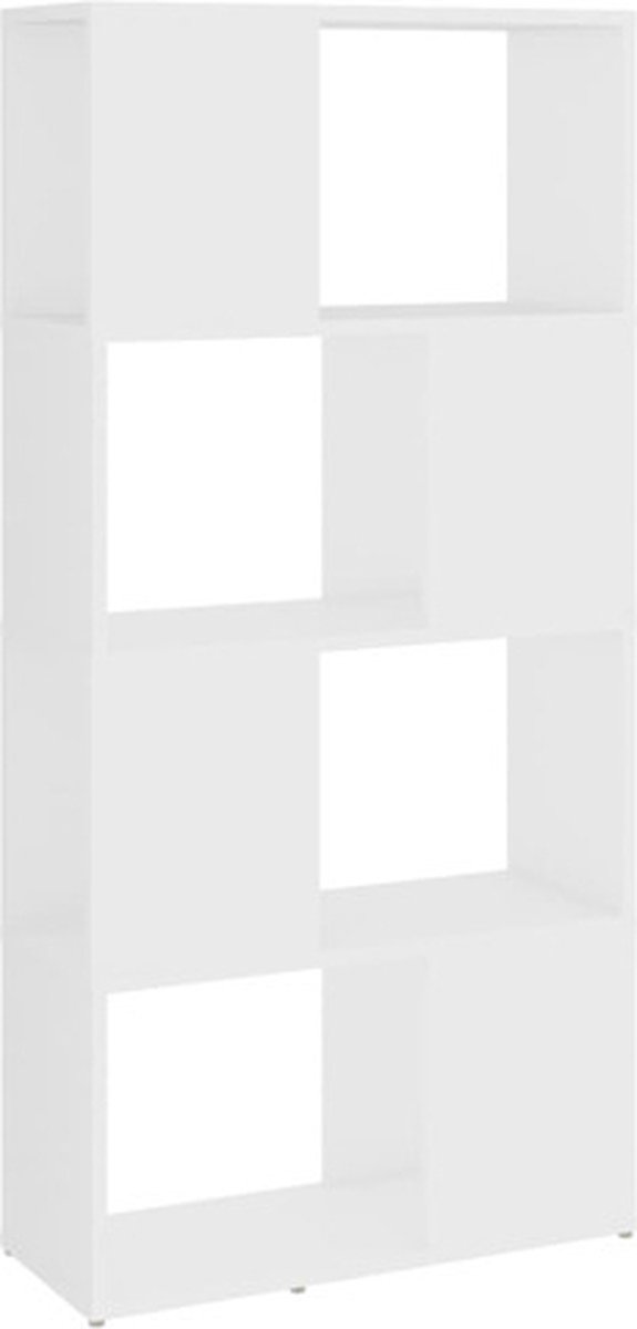 vidaXL - Boekenkast/kamerscherm - 60x24x124,5 - cm - bewerkt - hout - wit