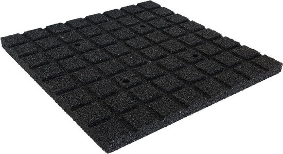 Rubber tegels 30 mm - 0.50 m² (2 tegels van 50 x 50 cm) - Zwart | bol
