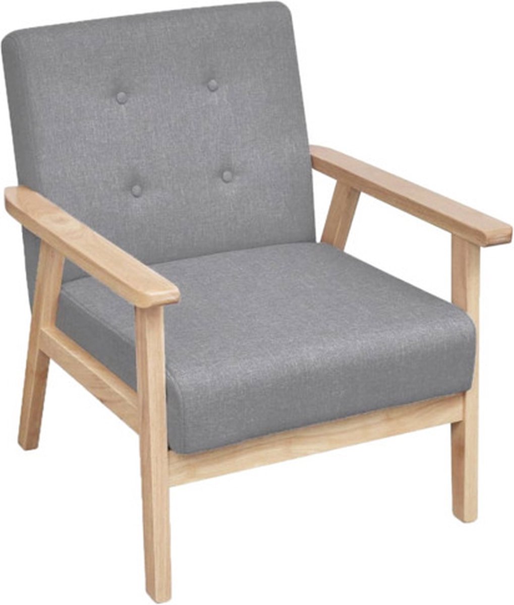 vidaXL Fauteuil - stof - lichtgrijs