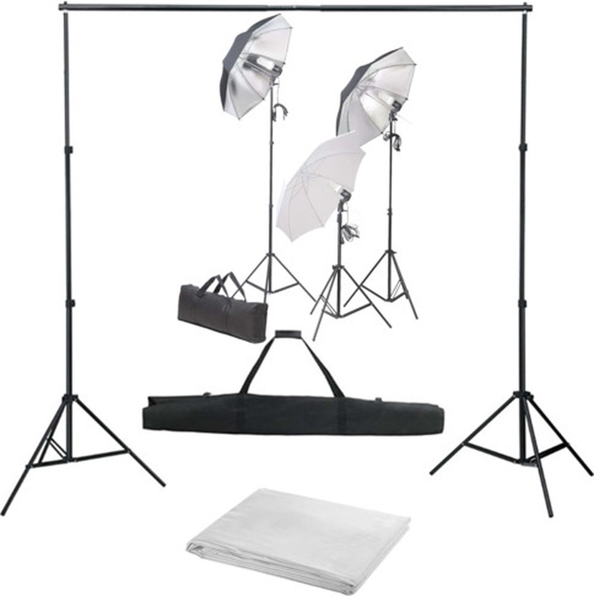 vidaXL Fotostudioset met verlichtingsset en achtergrond