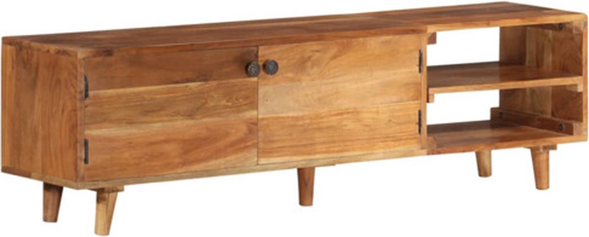 vidaXL - Tv-meubel - 140x30x40 - cm - massief - acaciahout - met - hongingafwerking