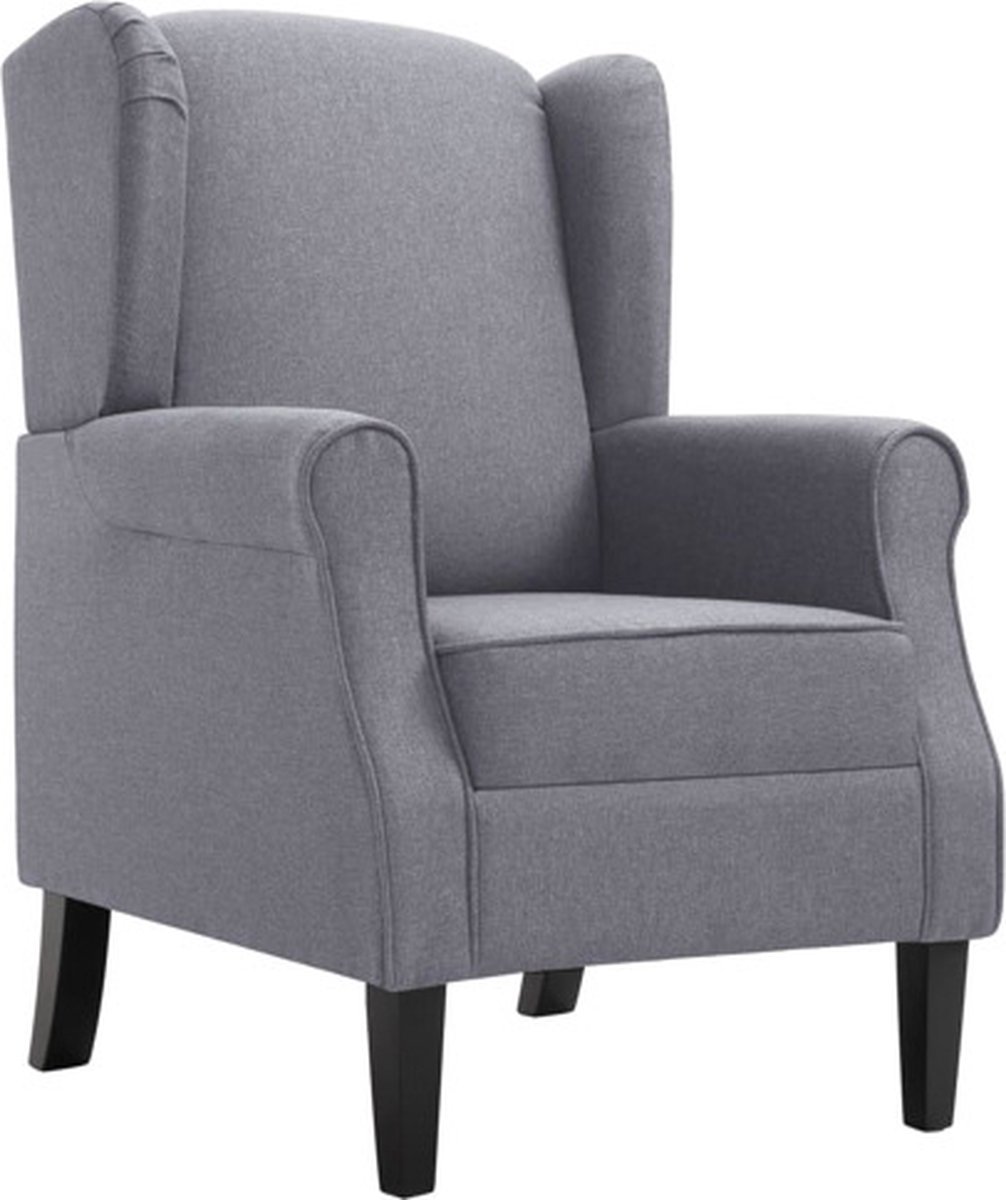 vidaXL Fauteuil - stof - donkergrijs