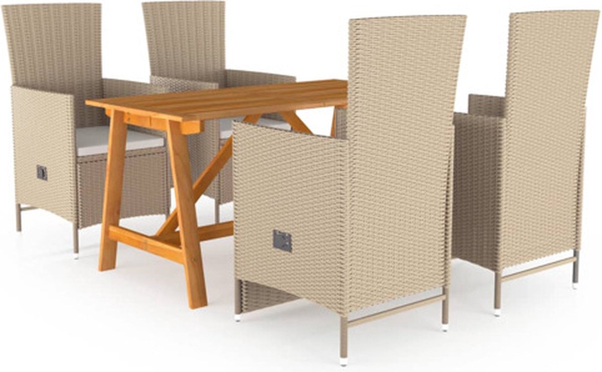 vidaXL - 5-delige - Tuinset - beige
