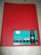 Connect Chemise à documents rouge avec 40 pochettes de visibilité transparente A4