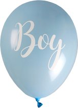 8 ballonnen Boy blauw met witte tekst -ballon - boy - blauw - genderreveal - babyshower