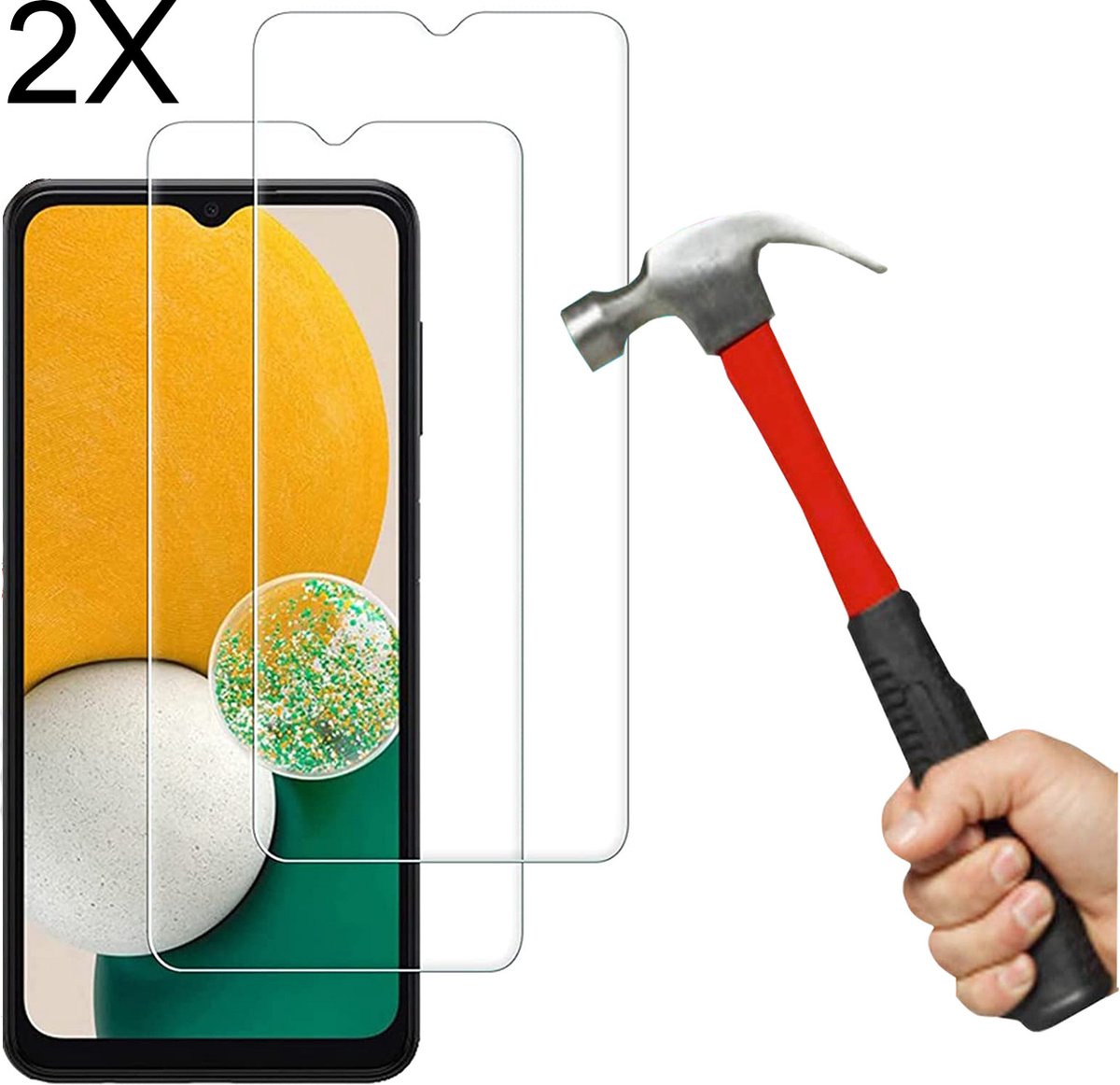 Screenprotector geschikt voor Samsung Galaxy A13 5G Screenprotector 2X - Tempered Glass - Galaxy A13 5G Anti Shock screen protector - 2PACK voordeelpack - EPICMOBILE