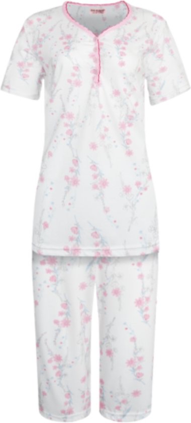 Pyjama femme avec imprimé floral et col XXXL 46-48 blanc / violet | bol.com