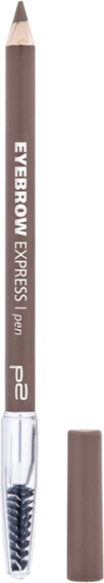 P2 Cosmetics Eyebrow Pencil Express Charming Brunette - Wenkbrauwpotlood Bruin met borsteltje - 1,4 g