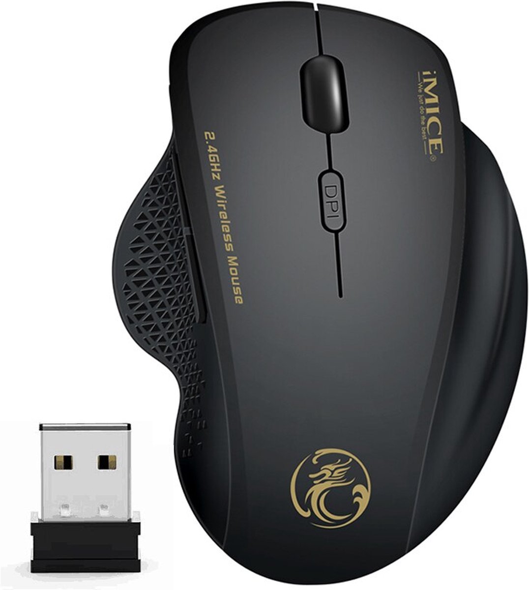 2.4G draadloze muis voor laptop - ergonomische computermuis - computermuis met USB-ontvanger en 3 instelbare niveaus - draadloze muis met 6 knoppen - draadloze muis voor ramen Mac