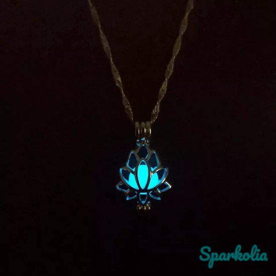 Sparkolia Lotus Ketting donkerblauw Glow in the Dark Lichtgevende ketting |  bol.com