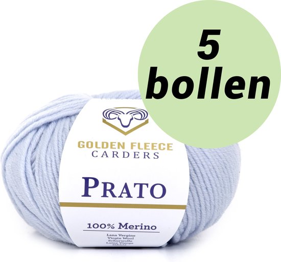 5 bollen breiwol blauw (804) - 100% merino wol - Golden Fleece yarns Prato blueness
