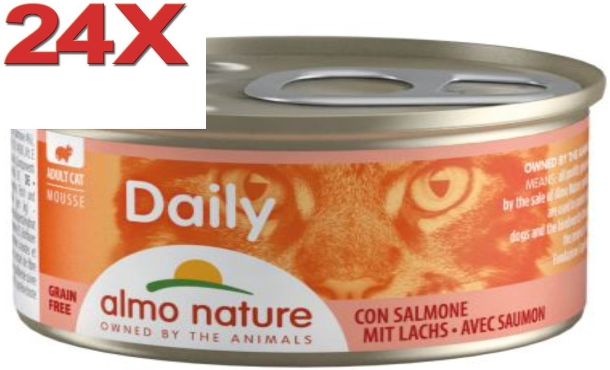 Almo Nature Almo Nature Dailymenu - Kattenvoer Blik - Mousse Zalm - 24x85gr