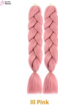 Tressage Cheveux Synthétique 58cm (III Pink) | Cheveux Braiding Extensions pour Crochet Twist Tressage Cheveux, Braid Pre Etendu Tressage Cheveux | tresse cheveux blond - Cheveux synthétiques | Cheveux décolorants 2 paquets x 58 cm par pièce