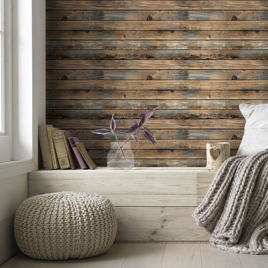 Delicino Roll Wood 3D Self-adhesive Wallpaper - Zelfklevend behang