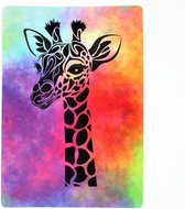 Giraffe sticker Regenboog cadeausticker2 stuks