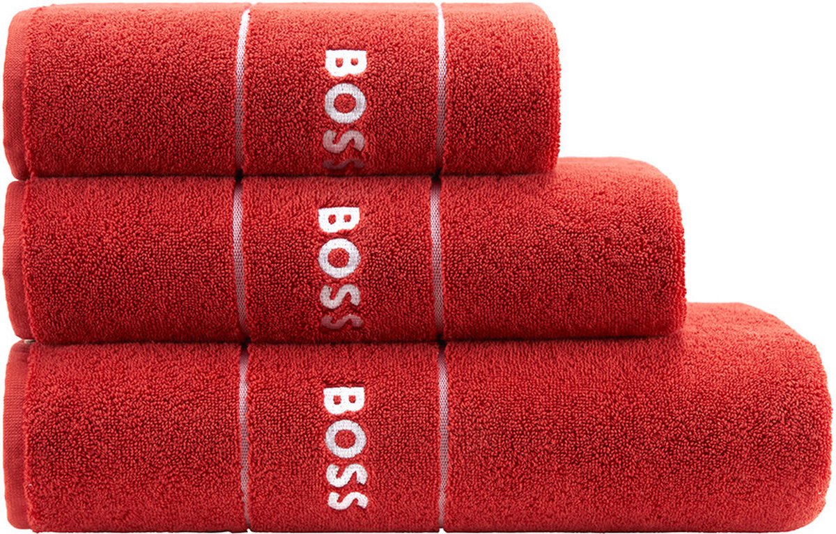 Hugo Boss badlaken - Plain - Red - 100x150 cm