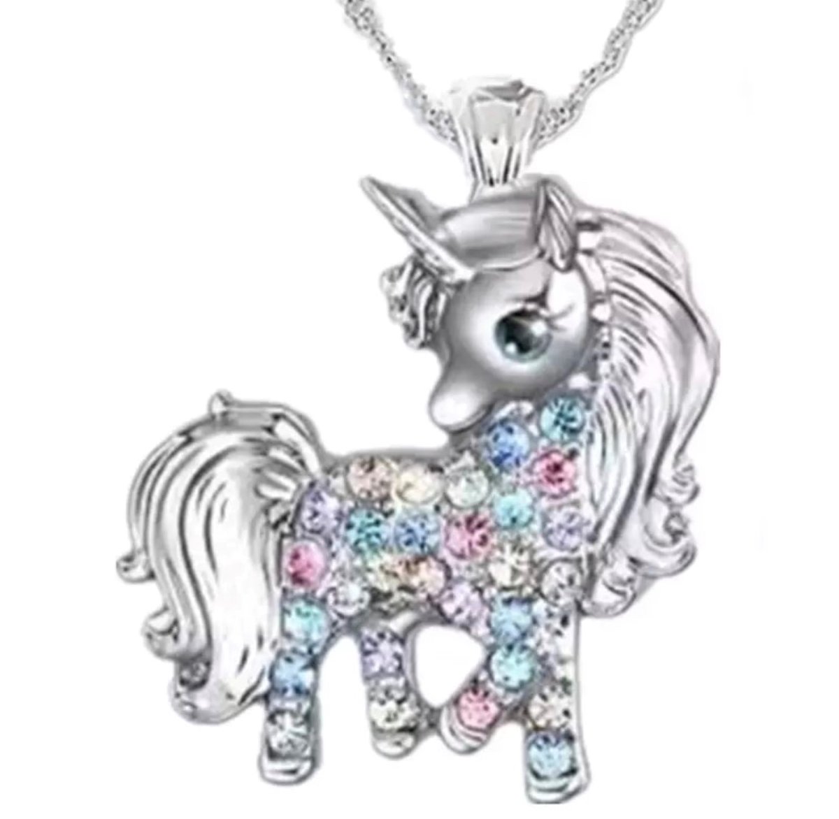 unicorn ketting met steentjes - cadeau voor je vriendin -... | bol.com