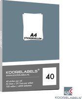 Feuilles d'autocollants A4 40 étiquettes par feuille - 100 feuilles / 4000 étiquettes - étiquettes de prix - étiquettes de prix (52,5 mm x 29,7 mm par étiquette) Bargain Labels®